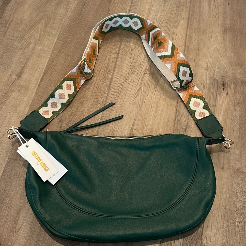 AZTEC GUITAR STRAP HOBO CROSSBODY BAG NWT